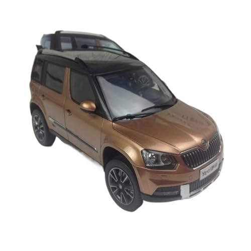 Mini Auto Spielzeug 1:18 Für Skoda Yeti SUV Braun/blau/braun Legierung Mini Dekoration Auto Modell Urlaub Überraschung Wohnkultur(Brown) von CYQOCD