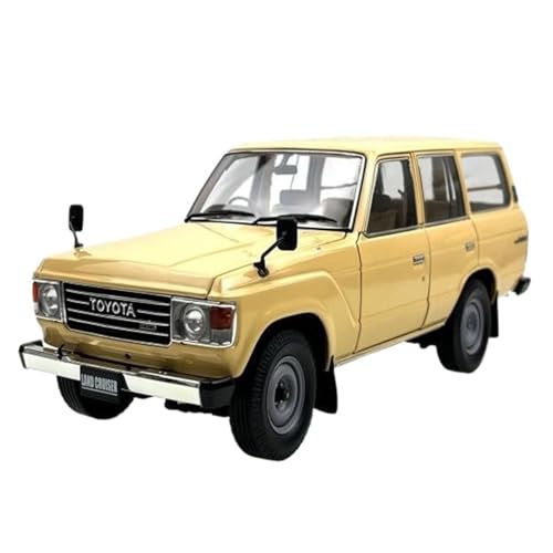 Mini Auto Spielzeug 1:18 Für Toyota Land Cruiser LC60 Geländewagen Legierung Dekoration Automodell Replik Oldtimer Wohnkultur(Beige) von CYQOCD