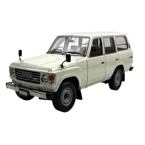 Mini Auto Spielzeug 1:18 Für Toyota Land Cruiser LC60 Geländewagen Legierung Dekoration Automodell Replik Oldtimer Wohnkultur(White) von CYQOCD