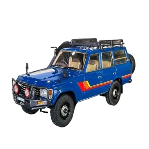 Mini Auto Spielzeug 1:18 Für Toyota Land Cruiser LC60 Land Cruiser Geländewagen Legierung Realistisches Design Automodell Wohnkultur(Blue) von CYQOCD