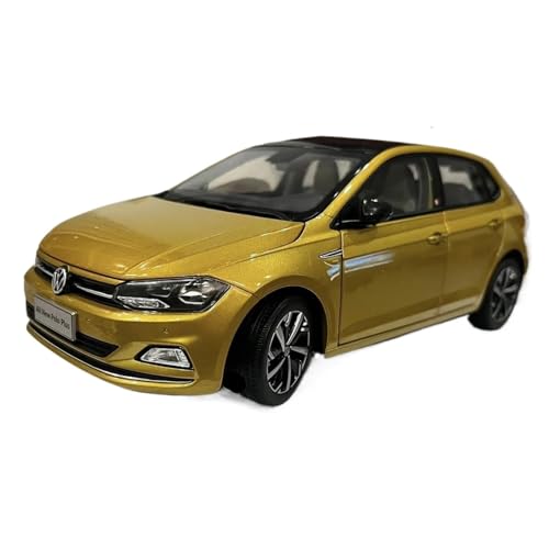 Mini Auto Spielzeug 1:18 Für Volkswagen Polo Plus Gelb Simulation Legierung Proportional Auto Modell Hobby Coupe Display Wohnkultur von CYQOCD