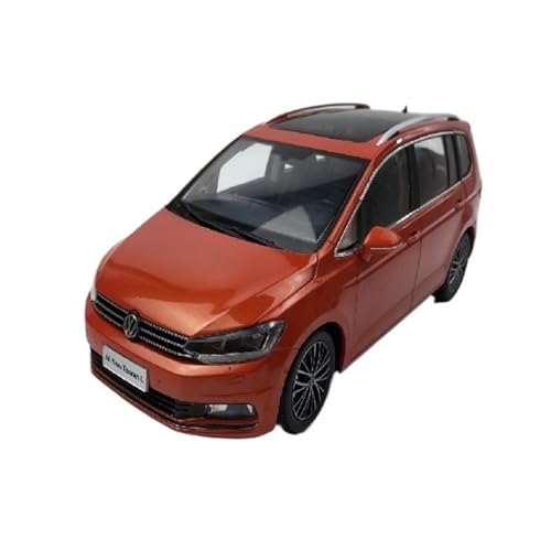 Mini Auto Spielzeug 1:18 Für Volkswagen Touran L Blau/orange/braun Legierung Innen Sammler Auto Modell Ausstellung Wohnkultur(Orange) von CYQOCD