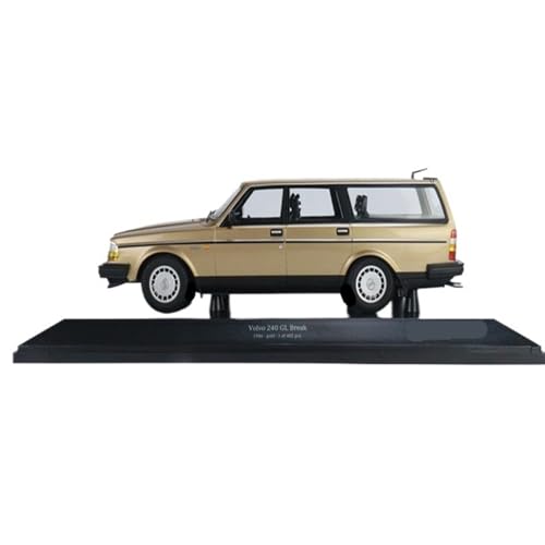 Mini Auto Spielzeug 1:18 Für Volvo 240 GL 1986 Dreifarbiges Versiegeltes Automodell Aus Legierung Realistische Fahrzeug-Druckgusssammlung Wohnkultur(Gold) von CYQOCD