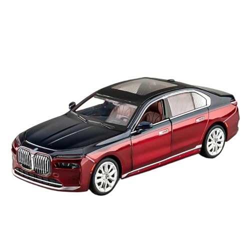 Mini Auto Spielzeug 1:24 Für BMW I7 G70 Limousine Legierung Modellauto Spielzeug Metallguss Sound Und Licht Fahrzeug Spiel Wohnkultur(Red) von CYQOCD