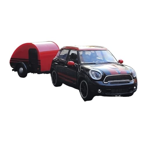 Mini Auto Spielzeug 1:24 Für BMW Mini Cooper Automodell Spielzeuglegierung Auto Reiseversion Fahrzeug Mit Anhängerornamenten Wohnkultur(Black) von CYQOCD