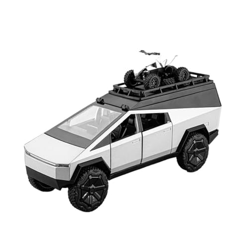 Mini Auto Spielzeug 1:24 Für Cybertruck RV Legierung Modell Auto Spielzeug Camping Metall Sound Und Licht Auto Spielzeug Sammlung Wohnkultur(White) von CYQOCD