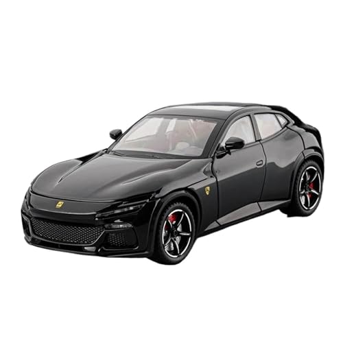 Mini Auto Spielzeug 1:24 Für Ferrari Purosangues FUV SUV Legierung Sportwagen Modell Spielzeug Sound Licht Simulation Indoor Spiele Wohnkultur(Black) von CYQOCD
