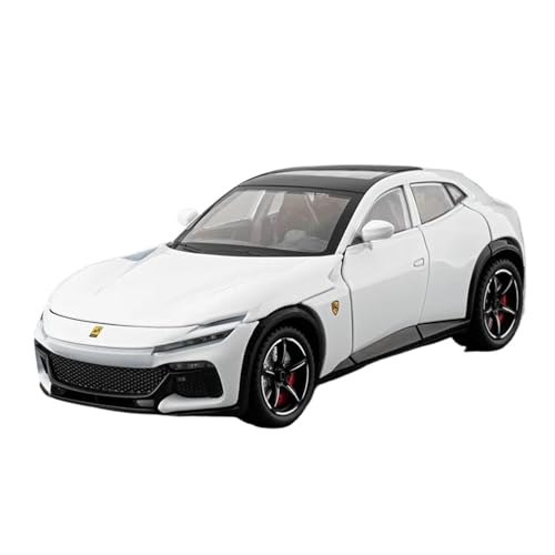 Mini Auto Spielzeug 1:24 Für Ferrari Purosangues FUV SUV Legierung Sportwagen Modell Spielzeug Sound Licht Simulation Indoor Spiele Wohnkultur(White) von CYQOCD