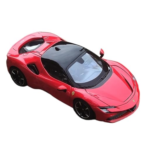 Mini Auto Spielzeug 1:24 Für Ferrari SF90 Sportwagen Ornamente Simulation Legierung Automodell Spielzeug Party Überraschung Display Wohnkultur(Red) von CYQOCD