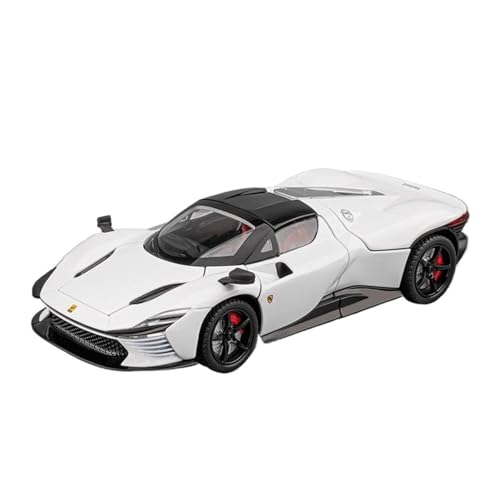 Mini Auto Spielzeug 1:24 Für Ferrari SP3 Daytona Legierung Sport Auto Modell Simulation Racing Super Sound Licht Spielzeug Wohnkultur(White) von CYQOCD