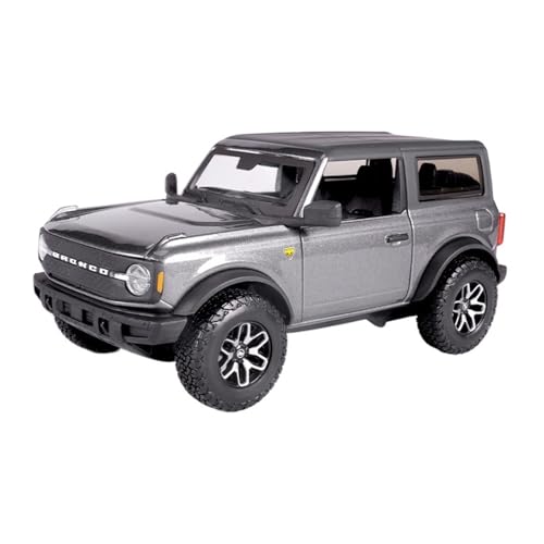 Mini Auto Spielzeug 1:24 Für Ford Bronco Rahmenlose Tür SUV Geländewagen Realistisches Design Proportionen Legierung Automodell Wohnkultur(Gray) von CYQOCD