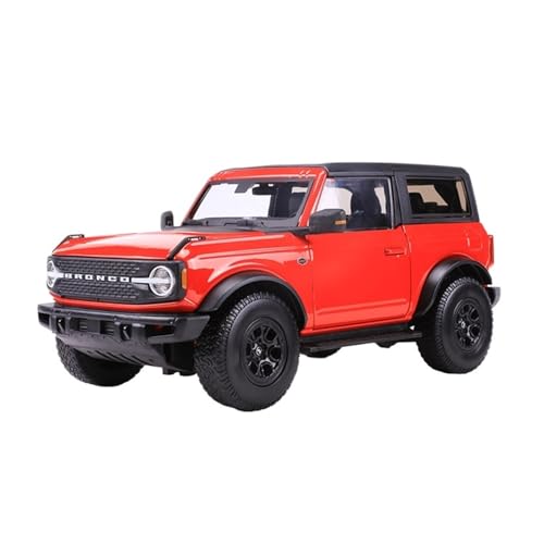 Mini Auto Spielzeug 1:24 Für Ford Bronco Rahmenlose Tür SUV Geländewagen Realistisches Design Proportionen Legierung Automodell Wohnkultur(Red) von CYQOCD