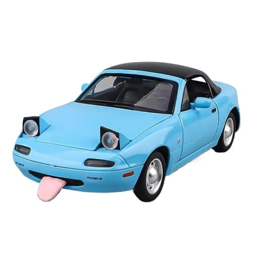 Mini Auto Spielzeug 1:24 Für Mazda MX5 MX-5 Metalllegierung Modellauto Spielzeug Druckguss Sound Und Licht Auto Spielzeug Display Wohnkultur(Blue) von CYQOCD