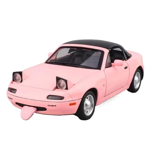Mini Auto Spielzeug 1:24 Für Mazda MX5 MX-5 Metalllegierung Modellauto Spielzeug Druckguss Sound Und Licht Auto Spielzeug Display Wohnkultur(Pink) von CYQOCD