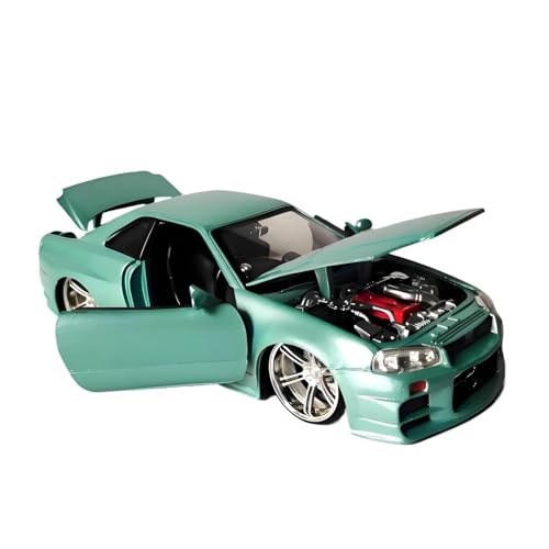 Mini Auto Spielzeug 1:24 Für Nissan Skyline GTR R34 2002 Legierungsdruckguss-Automodell Geeignet Für Das Spielen Im Innen- Und Außenbereich Wohnkultur von CYQOCD
