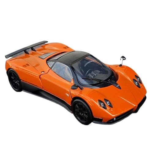 Mini Auto Spielzeug 1:24 Für Pagani Zonda F Supersportwagen-Simulationslegierungsautomodell Spielzeugauto Für Erwachsene Und Autoliebhaber Wohnkultur(Orange Lighted Display Box) von CYQOCD