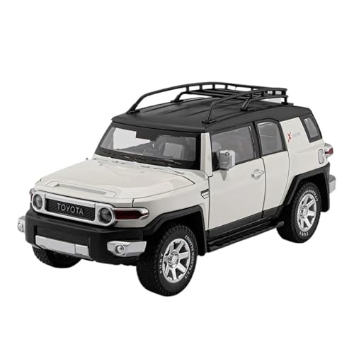 Mini Auto Spielzeug 1:24 Für Toyota FJ Cruiser SUV Legierung Modell Auto Spielzeug Maßstab Metall Sound Und Licht Spielzeug Souvenir Spiel Wohnkultur(White) von CYQOCD