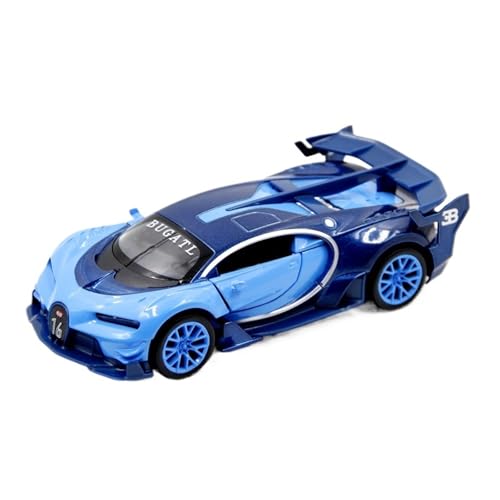 Mini Auto Spielzeug 1:32 Für Bugatti GT Qianlong Automodell Legierung Druckguss Sportwagen Sound Und Licht Pull Back Doppeltür Wohnkultur(Blue) von CYQOCD