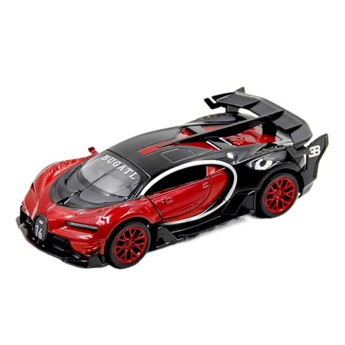 Mini Auto Spielzeug 1:32 Für Bugatti GT Qianlong Automodell Legierung Druckguss Sportwagen Sound Und Licht Pull Back Doppeltür Wohnkultur(Red) von CYQOCD
