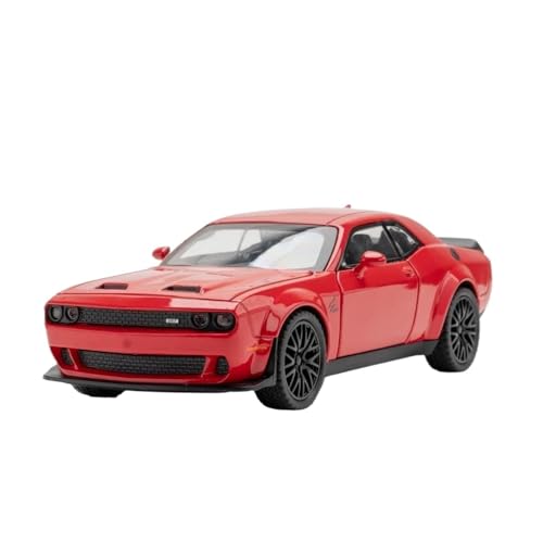 Mini Auto Spielzeug 1:32 Für Dodge Charger Challenger Hellcat Redeye Scale Druckguss-Automodell Mit Sound-Licht-Spielzeug Wohnkultur(Red) von CYQOCD
