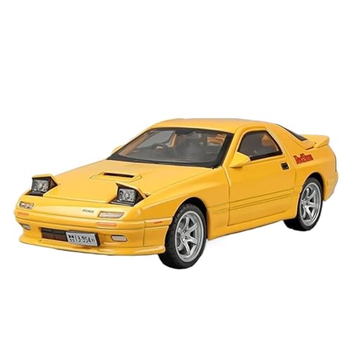 Mini Auto Spielzeug 1:32 Für Mazda RX7 FC INITIAL D Mazda MX5 Legierung Automodell Metall Sound Und Licht Sammlerspielzeug Wohnkultur(Yellow) von CYQOCD