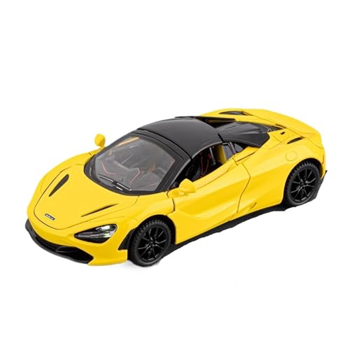 Mini Auto Spielzeug 1:32 Für McLaren 720s Legierung Maßstab Auto Simulation Realistische Spielzeug Modell Sound Und Licht Ornament Wohnkultur(Yellow) von CYQOCD