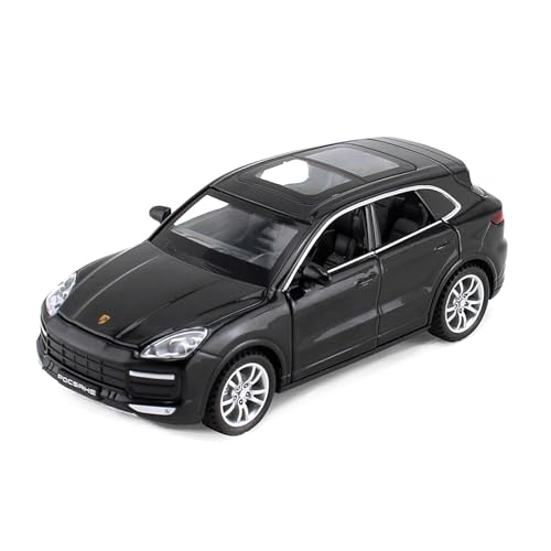 Mini Auto Spielzeug 1:32 Für Porsche Cayenne Legierung Geländewagen 6-türiges Auto Sound Und Licht Pull Back Auto Ornamente Wohnkultur(Black) von CYQOCD