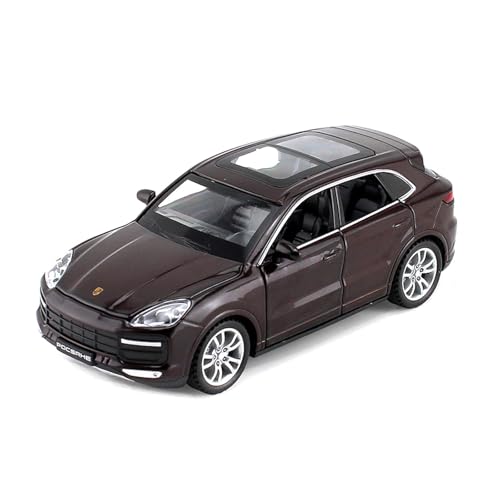 Mini Auto Spielzeug 1:32 Für Porsche Cayenne Legierung Geländewagen 6-türiges Auto Sound Und Licht Pull Back Auto Ornamente Wohnkultur(Brown) von CYQOCD