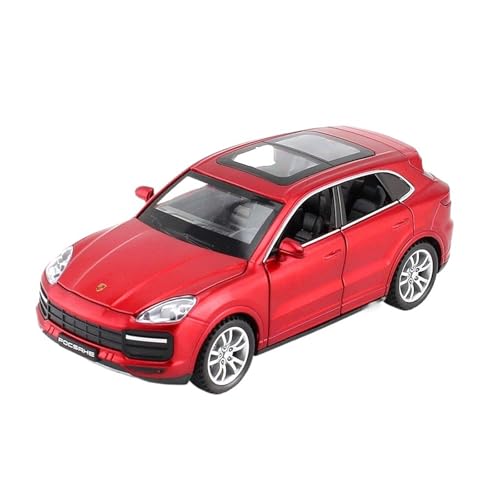 Mini Auto Spielzeug 1:32 Für Porsche Cayenne Legierung Geländewagen 6-türiges Auto Sound Und Licht Pull Back Auto Ornamente Wohnkultur(Red) von CYQOCD