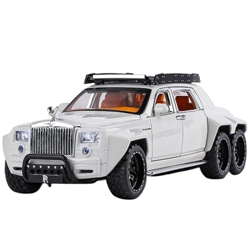 Mini Auto Spielzeug 1:32 Für Rolls-Royce Phantom 6X6 Legierung Auto Modell Sound Und Licht Pull Back Spielzeug Sammlerstücke Wohnkultur(White) von CYQOCD