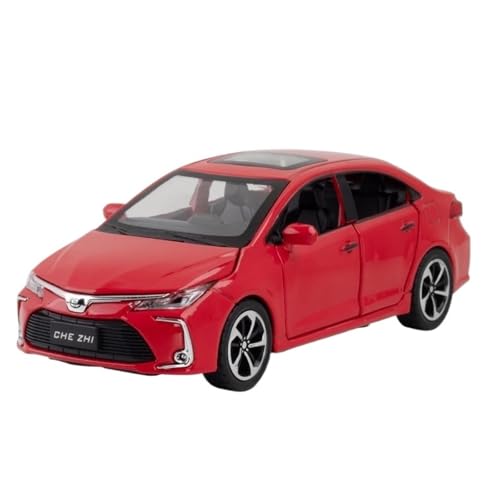 Mini Auto Spielzeug 1:32 Für Toyota Corolla Hybrid Legierung Modell Auto Metall Mit Sound Und Licht Erwachsene Skala Dekor Wohnkultur(Red) von CYQOCD