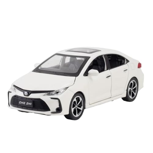 Mini Auto Spielzeug 1:32 Für Toyota Corolla Hybrid Legierung Modell Auto Metall Mit Sound Und Licht Erwachsene Skala Dekor Wohnkultur(White) von CYQOCD