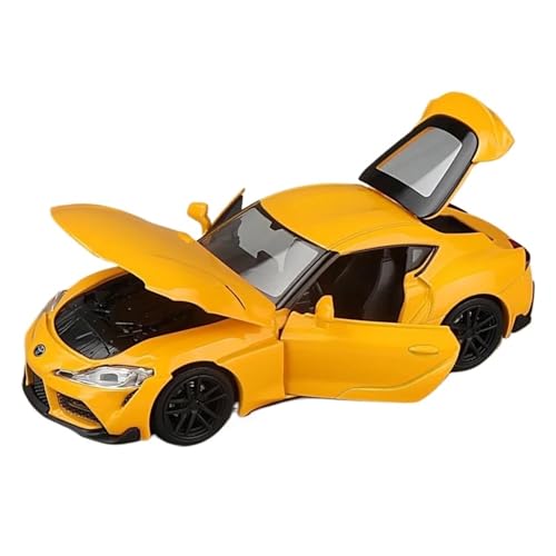 Mini Auto Spielzeug 1:32 Für Toyota Supra GR Legierung Automodell Pull Back Sound Und Licht Spielzeug Erwachsenensammlung Wohnkultur(Yellow) von CYQOCD