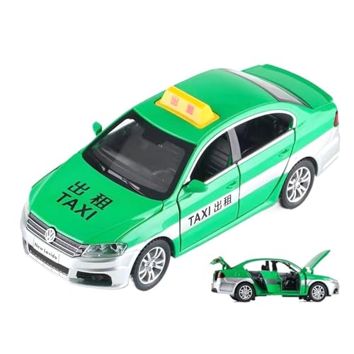 Mini Auto Spielzeug 1:32 Für Volkswagen Lavida Taxi Legierung Taxi Sound Und Licht Tür Pull Back Auto Fahrzeug Metall Dekoration Wohnkultur(Green) von CYQOCD