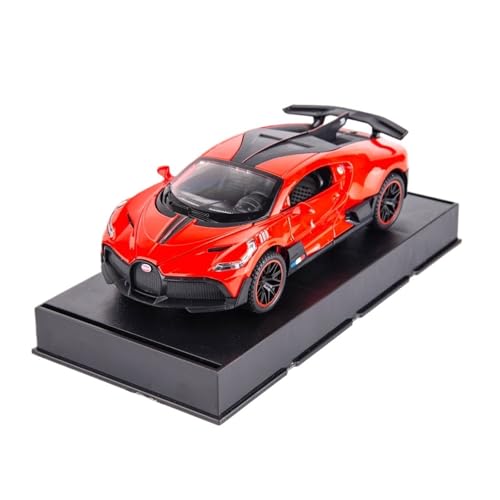 Mini Auto Spielzeug 1:32 für Bugatti Divo Supercar Sound und Licht Pull Back 3 offene Türen Legierung Auto Sammlung Spielzeugmodell Wohnkultur(Red) von CYQOCD