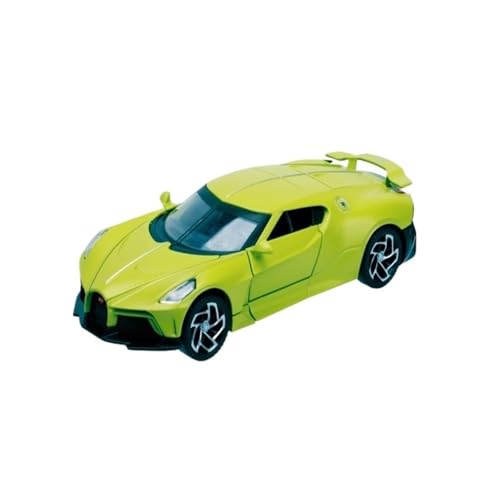 Mini Auto Spielzeug 1:32 für Bugatti Legierung Automodell Sound und Licht Auto Pull Back 4 Tür Lifting Tail Wing Coupé Modell Wohnkultur(Green) von CYQOCD