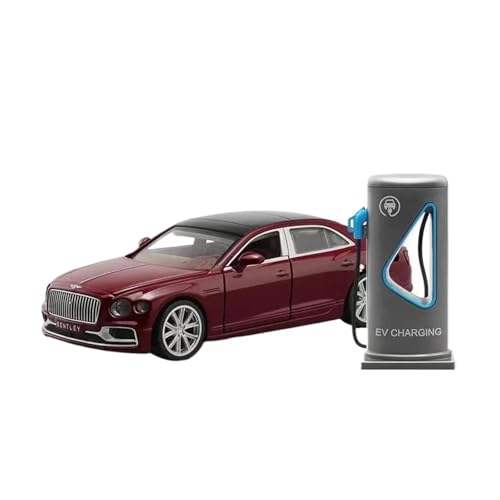 Mini Auto Spielzeug 1:38 Für Bentley Flying Spur Hybrid Ladestapel Legierung Autos Modell Sound Licht Pull Back Fahrzeug Spielzeug Wohnkultur(Red) von CYQOCD