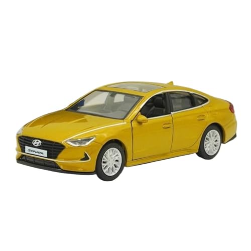 Mini Auto Spielzeug 1:38 Für Sonata Zehn Generation Diecast Legierung Auto Modell Display Fahrzeug Spielzeug Sammlung Dekoration Wohnkultur(Yellow) von CYQOCD