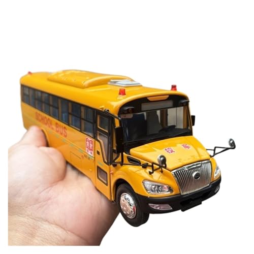 Mini Auto Spielzeug 1:42 Für Yutong Bus ZK6109DX Schulbus S11 Bus Realistisches Legierungsfahrzeug Familienbetrachtung Wohnkultur(Yellow B) von CYQOCD