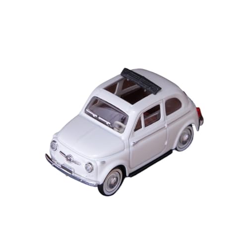 Mini Auto Spielzeug 1:43 Für FIAT 500 1957 Cabrio Kleine Limousine Weiß Metall Arbeitsplatz Dekoration Wohnkultur von CYQOCD