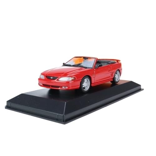 Mini Auto Spielzeug 1:43 Für Ford Mustang Cabriolet - 1994 Cabrio Legierung Automodell Viersitzer Fahrzeug Rotes Ornament Wohnkultur(Red) von CYQOCD
