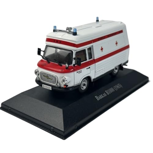 Mini Auto Spielzeug 1:43 Für Krankenwagen BARKAS B1000 1965 Diecast Metall Modell Auto Weiß Vintage Fahrzeug Wohnkultur von CYQOCD