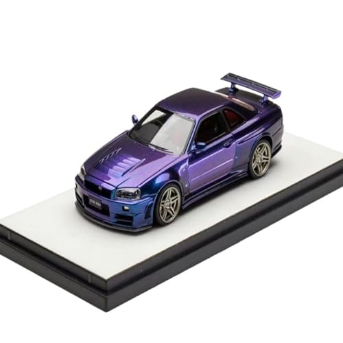 Mini Auto Spielzeug 1:43 Für Nissan GTR R34 Z-Tune Chameleon Legierung Volle Tür Legierung Auto Modell Lila Mode Fahrzeug Spielzeug Wohnkultur von CYQOCD
