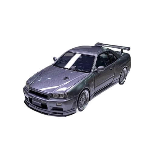 Mini Auto Spielzeug 1:43 Für Nissan R34 Skyline GTR Bnr34 V Spec II 2000 Em509 Legierung Maßstab Auto Unabhängige Spielen Fahrzeug Wohnkultur(Gray) von CYQOCD