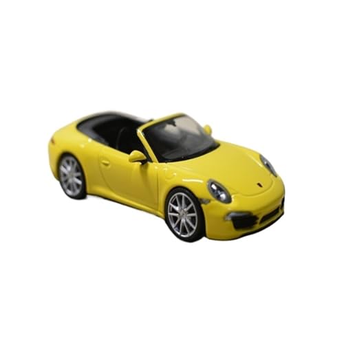 Mini Auto Spielzeug 1:43 Für Porsche 911 (991) Carrera 4S Gelb Und Schwarz Innen Legierung Modell Maßstab Cabrio Modell Wohnkultur von CYQOCD