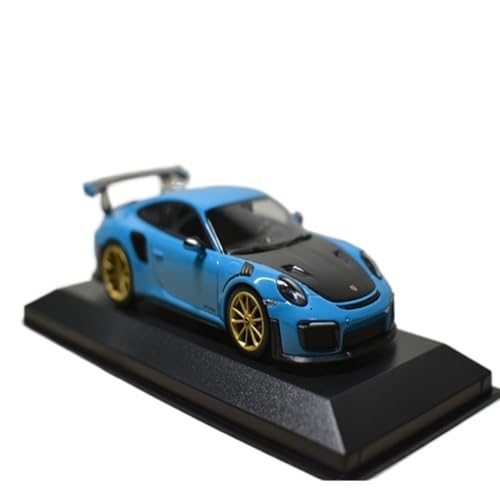 Mini Auto Spielzeug 1:43 Für Porsche 911 (991.2) GT2 RS Blaues Supercar-Metallautomodell Mit Statischer Dekoration Aus Goldenen Rädern Wohnkultur von CYQOCD