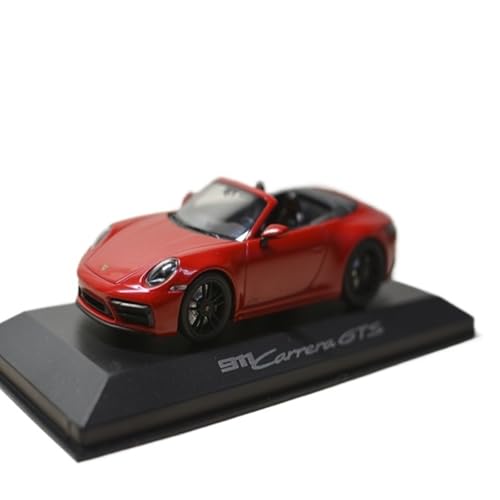 Mini Auto Spielzeug 1:43 Für Porsche 911 (992) Carrera GTS Cabrio Stylisches Rotes Sportauto Legierungsmodell Maßstab Spielzeugauto Wohnkultur von CYQOCD