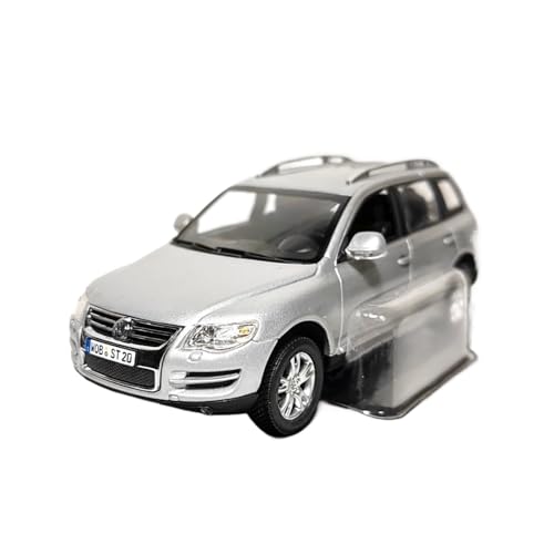 Mini Auto Spielzeug 1:43 Für Volkswagen Touareg Legierung Mittleres Und Großes Automodell SUV Familienausstellungsfahrzeug Silber Wohnkultur von CYQOCD
