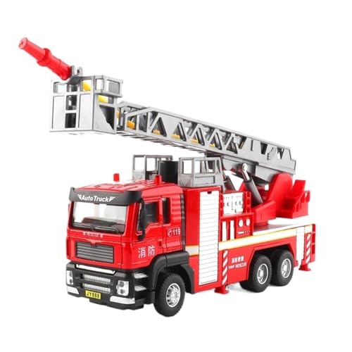 Mini Auto Spielzeug 1:50 Für Legierung Engineering Fahrzeug Modell Feuerwehrauto Wassertanker Sprühleiter Feuerwehrauto Familienspielzeug Wohnkultur(Red B) von CYQOCD