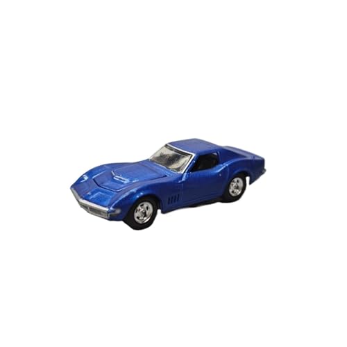 Mini Auto Spielzeug 1:64 Für 1968 Chevrolet Corvette Blau Metallic Druckguss Auto Modell Vintage Limousine Eingangsbereich Display Wohnkultur von CYQOCD